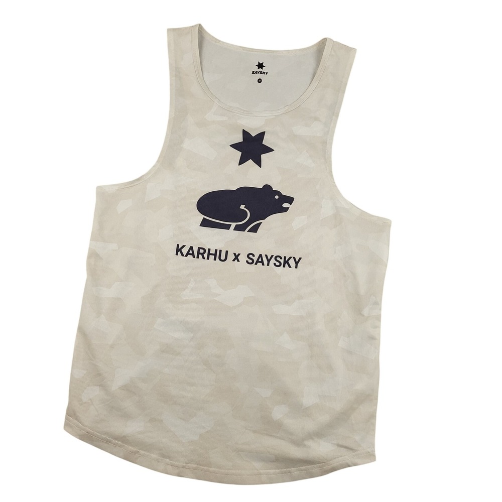 KARHU x SAYSKY Women's Combat Singlet Sz Medium White Splinter Camo Running 2022